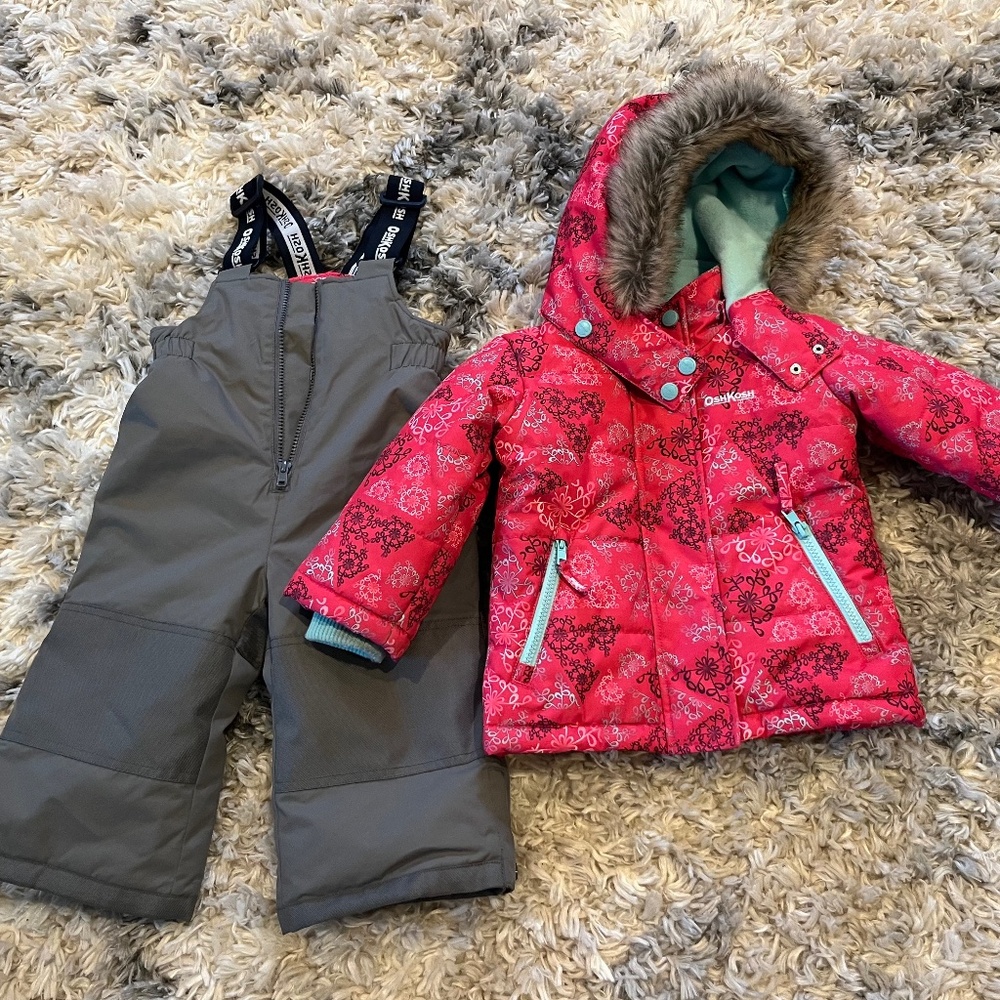 OshKosh B'gosh Red and Gray Kids Jacket & Snow Pants Set